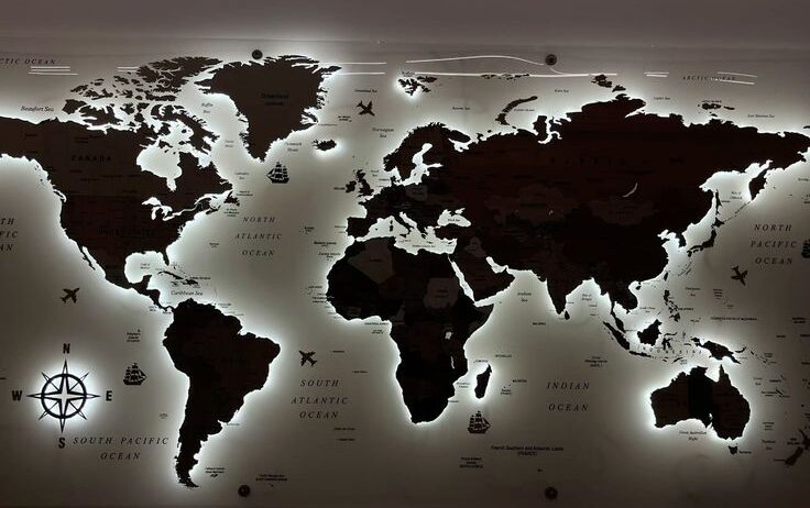 A dark-themed world map illustrating INTERPOL’s global presence and the international cooperation behind its Notices system.